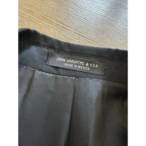 John Varvatos Suit 2 Piece Mens 38 SH Set Worsted Wool Single Needle Black 32 SH